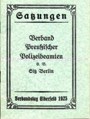 Satzung des Verbandes Preußischer Polizeibeamter