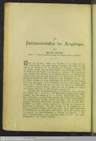 Die Spielwarenindustrie des Erzgebirges