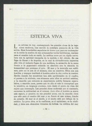 Estética viva
