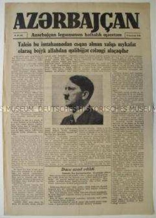 Wochenzeitung der antisowjetischen aserbaidjanischen Kollaborateure "Azerbajcan"