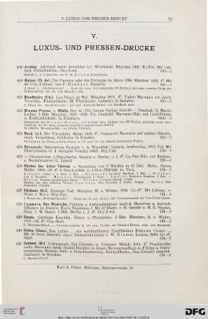 V. Luxus- und Pressen-Drucke (Nr. 619-683)