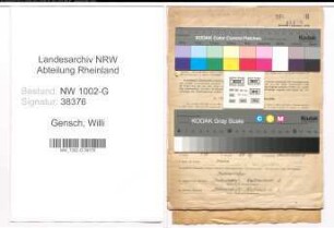 Entnazifizierung Willi Gensch, geb. 25.10.1899 (Artist)