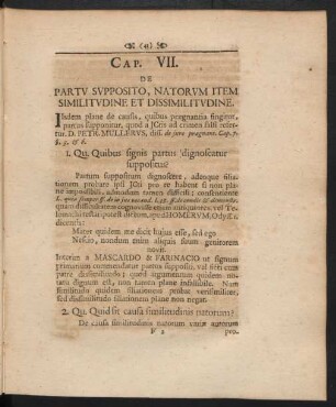 Cap. VII. De Partu Supposito, Natorum Item Similitudine & Dissimilitudine