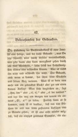 47. Bedeutsamkeit des Gedruckten