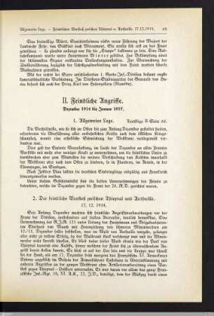 II. Feindliche Angriffe