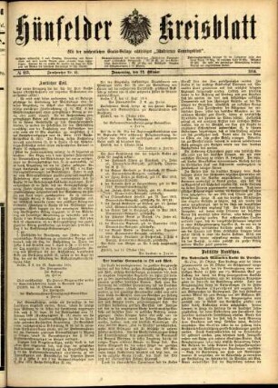 Ausgabe vom Donnerstag, den 22. Oktober 1914.