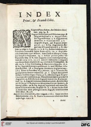Index Primi, & Secundi Libri