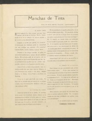 Manchas de tinta : Para mi amigo Arturo Delgado, cariñosamente
