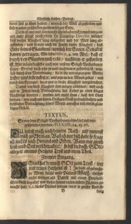 Textus. [...]/Ps. LXXIII. 24. 25. 26.