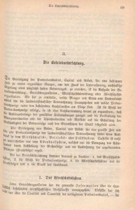 II. Die Betriebseinrichtung