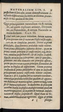 Quae principiorum naturalium vis & natura sit ... Cap. II.