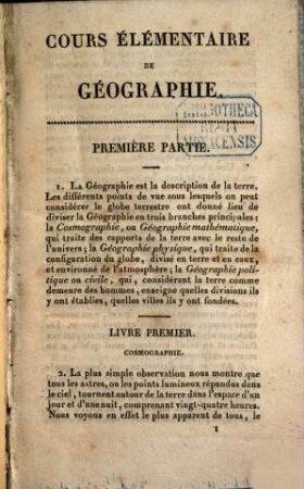 Cours élémentaire de géographie ancienne et moderne ...