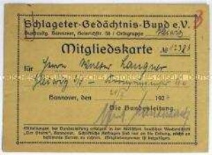 Mitgliedsausweis des Schlageter-Gedächtnis-Bundes