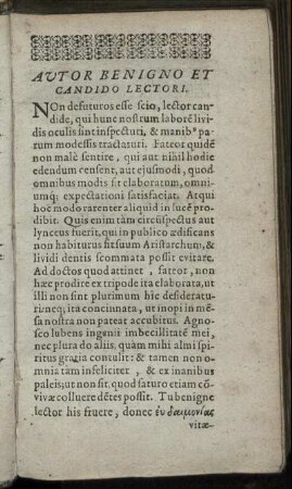 Autor Benigno Et Candido Lectori.