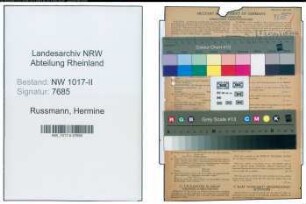 Entnazifizierung Hermine Russmann , geb. 02.10.1906 (Kauffrau)
