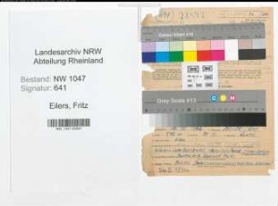 Entnazifizierung Fritz Eilers , geb. 15.10.1892 (Werkleiter)