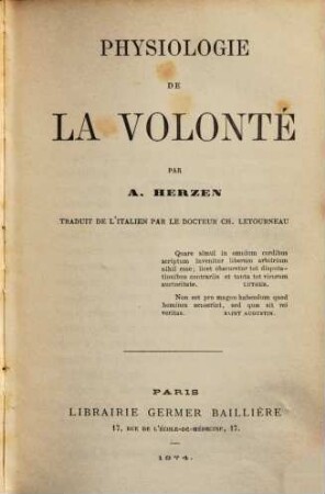 Physiologie de la volonte