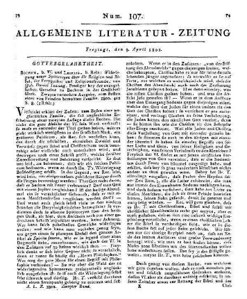 Bescherer, C. C. L.: Hat der Landmann Sachsens wohl Recht, wenn er sich der Einführung neuer Gesangbücher widersetzt? Einige Bemerkungen für Landleute mit besonderer Hinsicht auf die Landleute des Stifts Naumburg-Zeitz. Zeitz: Webel 1801
