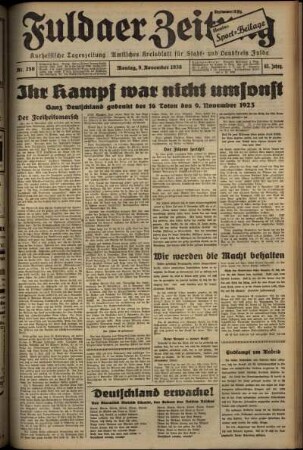 Ausgabe vom Montag, den 09. November 1936.