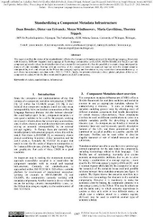 Standardizing a component metadata infrastructure