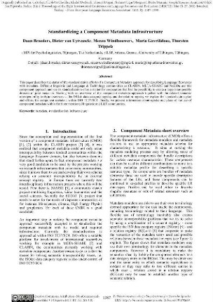 Standardizing a component metadata infrastructure