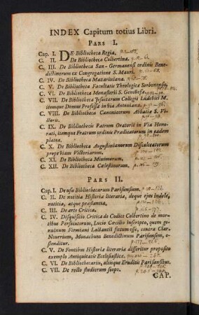 8v, Index Capitum totius Libri