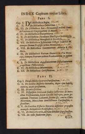 8v, Index Capitum totius Libri