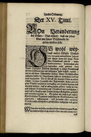 Der XV. Titul. - Der XX. Titul.