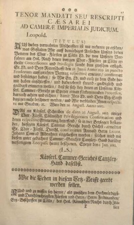 Wie die Lehen in diesem Ertz-Stifft geerbt werden sollen.