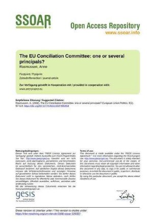 The EU Conciliation Committee: one or several principals?