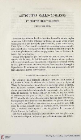 16: Antiquités gallo-romaines et cryptes mérovingiennes d'Épinay-sur-Seine