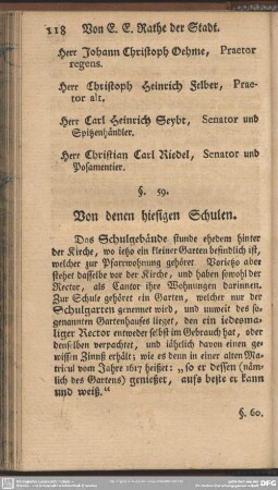 §. 59. Von denen hiesigen Schulen
