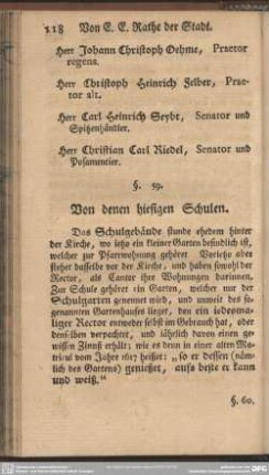 §. 59. Von denen hiesigen Schulen