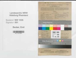 Entnazifizierung Emil Becker , geb. 20.11.1889 (Angestellter)