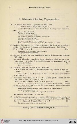 II. Bildende Künstler, Typographen (Nr. 148 - 158)