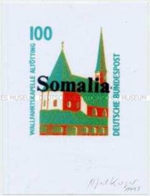 Entwurf für eine Briefmarke zum Somalia-Einsatz der Bundeswehr