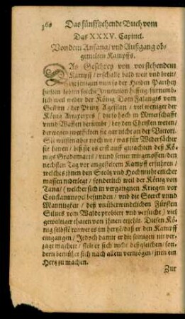 Das XXXV. Capittel. Von dem Anfang/ und Außgang obgemelten Kampffs.