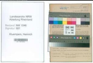 Entnazifizierung Heinrich Kluempers , geb. 13.03.1904 (Diplomingenieur)