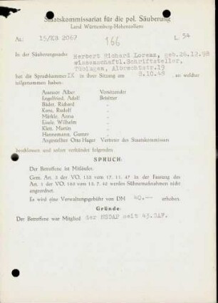 Lorenz, Herbert Richard
