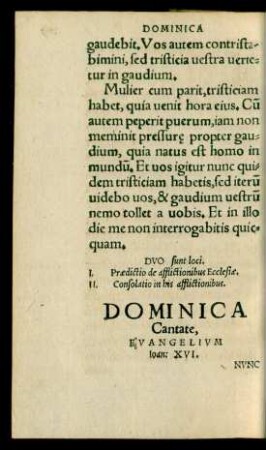 Dominica Cantate ...