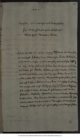 Brief von Johann Christoph Olearius an Ernst Salomon Cyprian : Arnstadt, 13.06.1735