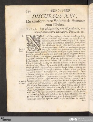 Discursus XXV. De conformitate Voluntatis Humanæ cum Divina
