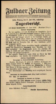 Ausgabe vom Dienstag, den 27. Juni 1916.