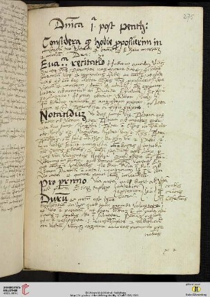 Dominica 1a. post penthecosten [Predigttext, Dt 30,15]