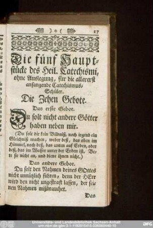 Die Zehen Gebote.