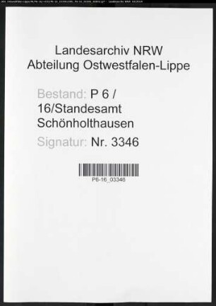 Sterberegister Standesamt Schönholthausen