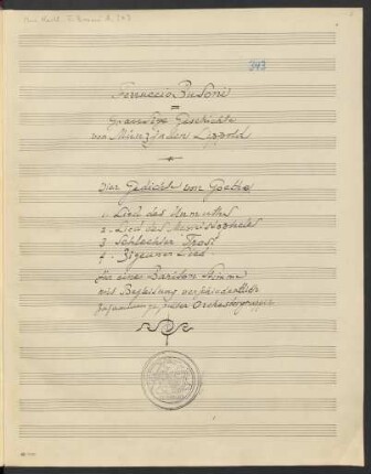 Fünf Gesänge; Bariton, orch
