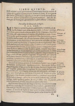 Cap. XXV. Per castigo di Dio perde il Regno