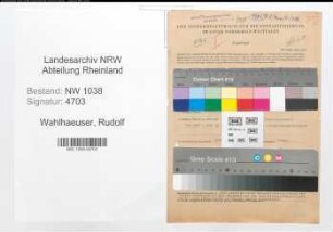 Entnazifizierung Rudolf Wahlhaeuser , geb. 14.10.1904 (Zollbeamter)