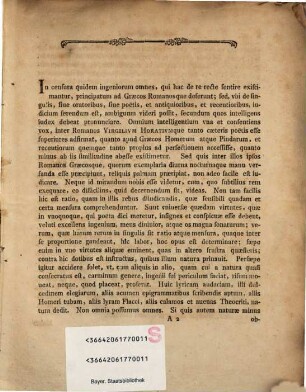 Prolusio prima de ingenio poetarum Romanorum